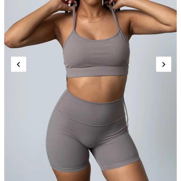 Azur Fit classic fit biker shorts in cream - Picture 3 of 4